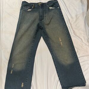 Kicks Relaxed Fit Distressed Black Jeans